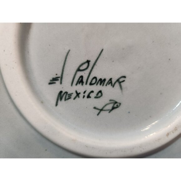 Vtg Ken Edwards El Palomar Guadalajara Blue 14" Chop Plate/Round Platter Signed - Picture 5 of 13